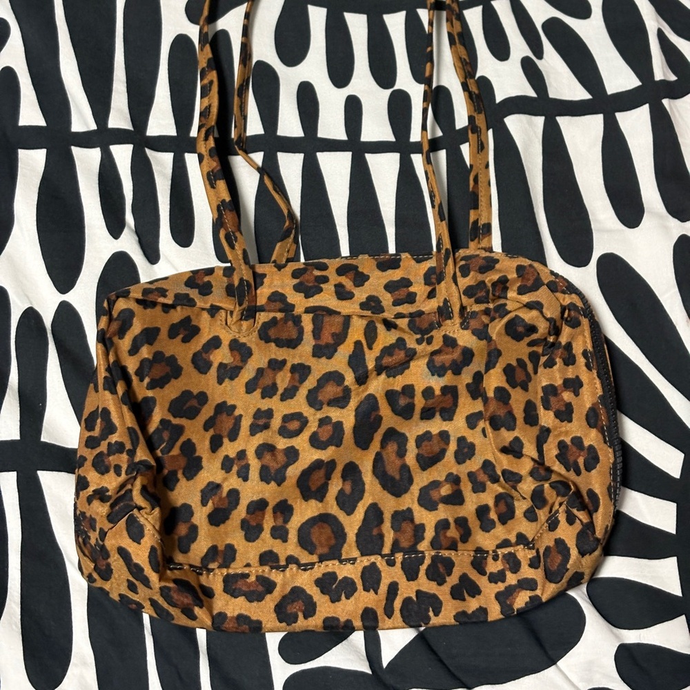 BAGGU Leopard Print Bowler Bag